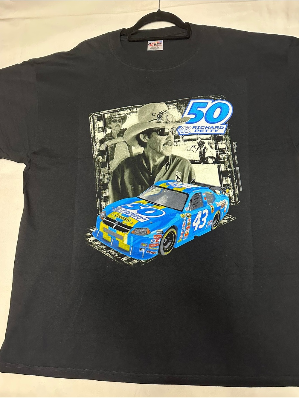 Richard Petty 50th Anniversary Black Graphic Tee by Chase Authentics - 2X